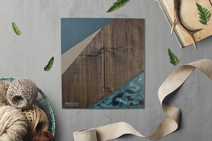 Geometric Wood Wall Art, Homestead Blue | Espresso